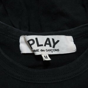 良品 PLAY COMME des GARCONS プレイコムデギャルソン 逆さハートプリント クルーネック 半袖 Tシャツ カットソー M ブラック 113の画像5