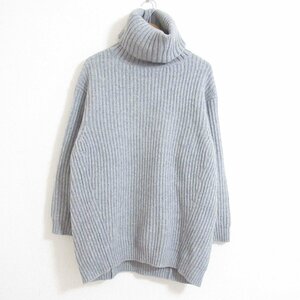 美品 Acne Studios アクネストゥディオズ DISA L-WOOL PAW17 ハイネック 長袖 ローゲージニット セーター オーバーサイズ S グレー