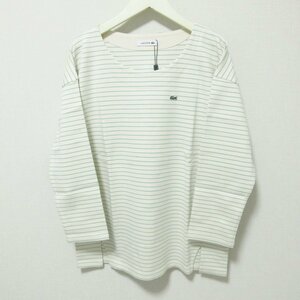 Новый неиспользованный элемент Lacoste Lacoste Border Pattern Передняя щель с длинным рукавом -и -сея