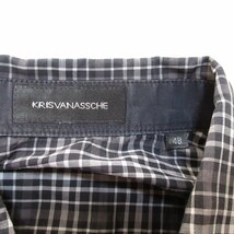 美品 KRIS VAN ASSCHE クリスヴァンアッシュ チェック柄 ボウタイデザイン 長袖シャツ サイズ48 マルチカラー 114_画像5