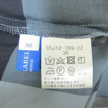 美品 BLUE LABEL CRESTBRIDGE ブルーレーベルクレストブリッジ チェック柄 膝下丈 七分袖 シャツワンピース 38 ブルー 114_画像3