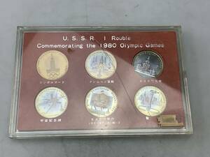 M1062　オリンピック メダル 6点 ケース入り USSR I Ruble Commemorating the 1980 Olympic Games 