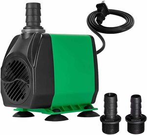 Yokgrass 水中ポンプ 吐出量3000L/H 超静 音調整可能 ウォーター ポンプ 3M 高揚力付き 循環ポンプ 噴水 ポン