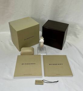 1円〜バーバリー BURBERRY レディース 腕時計 BU4310 スクエア ベージュ 文字盤 SS キャンバス レザー ブレス アナログ クォーツ　元箱