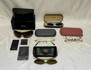 1円〜メガネ サングラス 5点まとめ売り ARMANI Ray-Ban Nicole KENZO KE8758 4720 145 PRADA SPR 22M ZVA-6S1