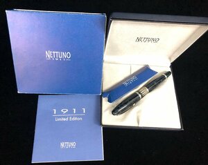 【和の美】 ネットゥーノ　” 1911 limited edition 万年筆 ”　280/911　18K 750　B　動作未確認　NETTUNO ■ 外箱　インク　説明書