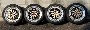 BBS LM ゴールド LM090 7.5J-17 PCD100 5H ET48×4本 おまけタイヤ付き（GDB/BRZ/86/プリウス等）