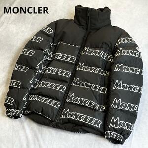 938 MONCLER モンクレール FAIVELEY フェブレ 総ロゴ柄 メンズ ダウンジャケット 黒 ブラック ワッペン 1サイズ アニメタグ