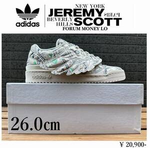◆モデル出品◆新品 26.0cm ジェレミー・スコット × アディダス オリジナルス フォーラム ロー ウィングス マネー(GX6393) 20900円 完売靴