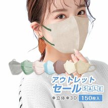 送料無料 感謝 福袋2023 SALE 150枚 マスク 立体 3D 立体マスク カラーマスク 企業 家族 向け シェアする 会社 詰め合わせ mask150-ｍ_画像1