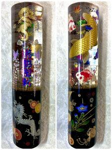 水中花 シフトノブ 満載御礼 龍 鯉 金魚 和柄 197mm/直径44mm ワンオフ デコトラ トラック野郎 カスタム 旧車 