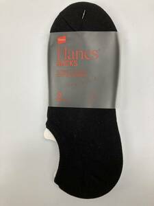 【新品】Hanes ヘインズ 2足セット COMFORT FIT カバーソックス　靴下　25-27cm　ホワイト/ブラック (Y-304-4)