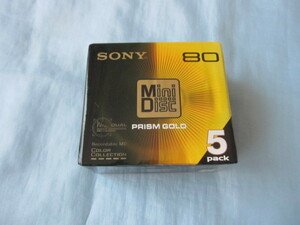 ※レターパック520配送 新品未使用品 SONY PRISM GOLD MD80分 5枚 5MDW80PRB mini DISC ソニー ミニディスク デュアルSA プリズム ゴールド