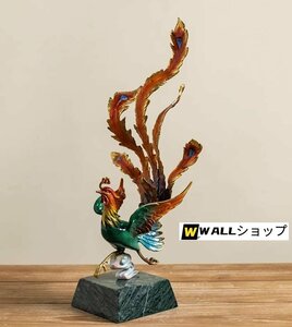 純銅 鳳凰 至極の彫刻 精工オフィス装飾風水祥不死鳥置物テ 工芸彫刻 装飾品