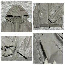 定価210万 HERMES 2023SS Hooded Leather Blouson エルメス 春夏 ラムスキン 羊革 レザーフードジャケット ブルゾン パーカー セリエボタン_画像6