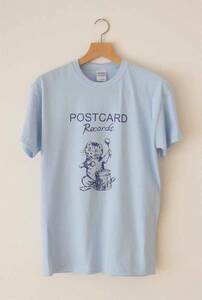 【新品】Postcard Record Tシャツ Lサイズ ドラム ネコ ギターポップ Sax Aztec Camera ネオアコ