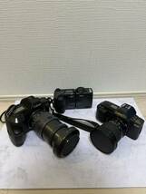 1円スタート フィルムカメラ 3台　カメラレンズ 12台まとめて　Canon Nikon キャノン ニコン　動作未確認/現状品 画像最後のケースにて発送_画像1