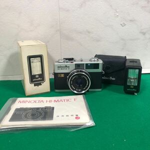 【中古品】 コニカミノルタ minolta HI-MATIC F コンパクトフィルムカメラ ELECTLO Frash-3フラッシュ セット販売 セット売り