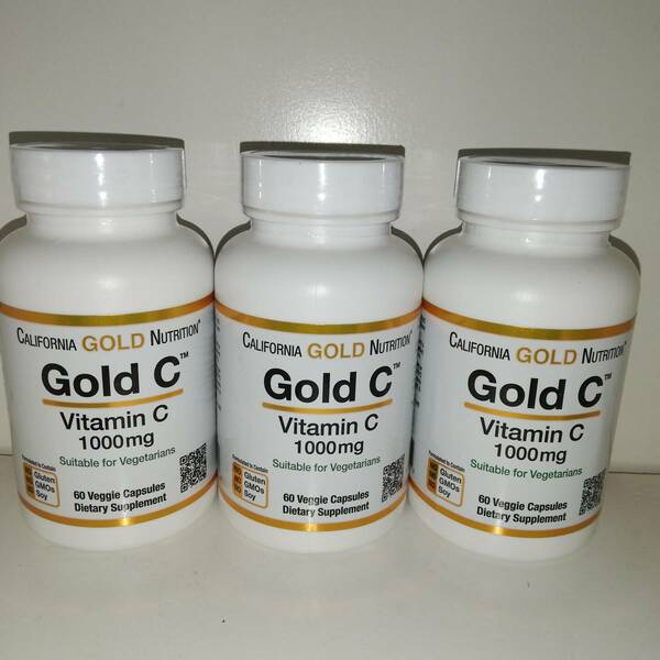 【3個セット】Gold C ビタミンC 1000mg 60粒 アスコルビン酸 California Gold Nutrition【新品・送料込】