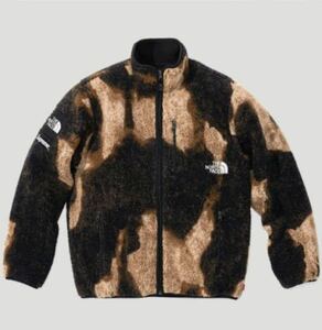 新品未開封品 Supreme The North Face Bleached Denim Print Fleece Jacketシュプリームブリーチデニムプリントフリースジャケット黒XL