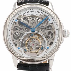 【ジャンク品】STUHRLING 2針 スケルトン LIMITED EDITION トゥールビヨン 腕時計 手巻き 【中古】