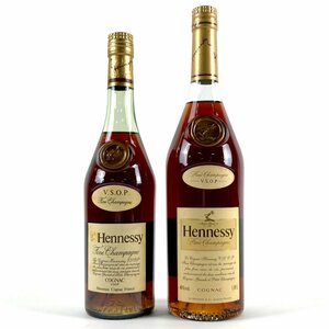 2本 ヘネシー Hennessy VSOP スリムボトル グリーンボトル クリアボトル コニャック ブランデー セット 【古酒】