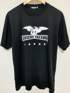 １円〜　E.YAZAWA　矢沢永吉　Tシャツ　L　黒　プリント　ポリエステル　C1421