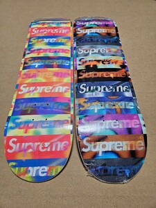 新品 SUPREME シュプリーム Distorted Logo Skateboard デッキ 2色2枚セット！スケートボード スケボー