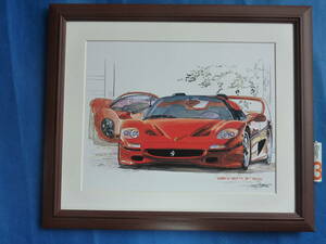 ★BOWイラスト額■ファラーリF50■No.211■FerrariF50■