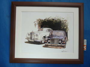 ★BOWイラスト額■ロールスロイス シルバークラウド2とバンデンプラスプリンセス■No95■Rolls-Royce Silver CloudⅡ&Vanden Plas Princess