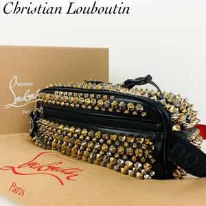 1円 極美品・希少モデル Christian Louboutin クリスチャンルブタン クラッチバッグ セカンドバッグ ブラスター スタッズ スパイク メンズ