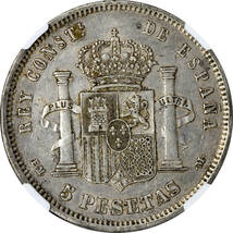 1円〜1878(78) スペイン 5P銀貨 NGC XF45 美品 世界コイン 古銭 貨幣 硬貨 銀貨 金貨 銅貨_画像1