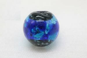 [GR-2] new goods ho taru glass tonbodama 10mm bead sale 1 bead blue blue color Okinawa . lamp . earth production [ postage nationwide equal 185 jpy ]