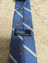 美品　Polo by Ralph Lauren　ポロバイラルフローレン　ネクタイ　ロイヤルクレスト　ブルー系　シルク　イタリア製_画像2