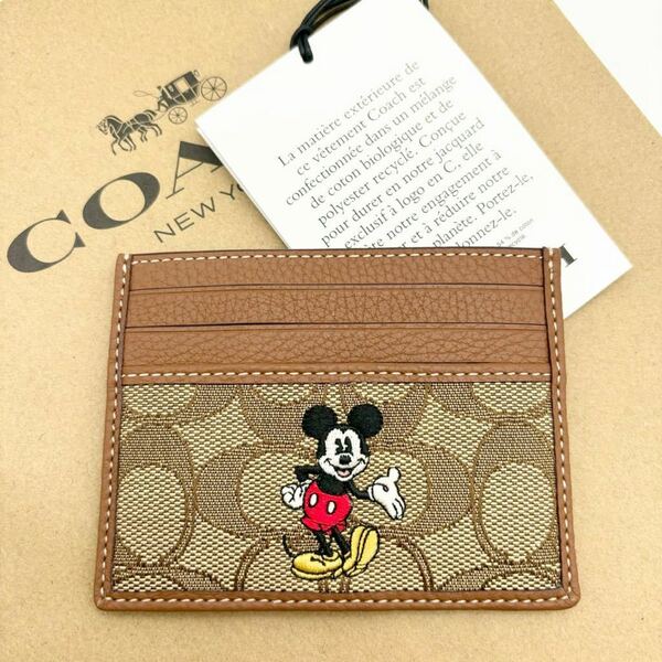 【DISNEY X COACH】スリム ID カード ケース シグネチャー