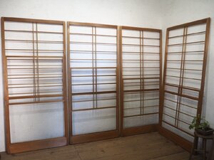 taN0828*(1)[H201cm×W90cm]×4 sheets * extra-large size * large snow see shoji door * large fittings glass door sliding door sash peace . old Japanese-style house hotel retro N pine 