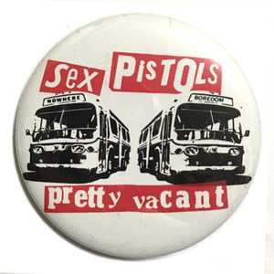 デカ缶バッジ 58mm SEX PISTOLS セックスピストルズ Pretty Vacant Punk Sid vicious Johnny Rotten