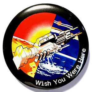 デカ缶バッジ 58mm Pink Floyd Wish You Were Here ピンクフロイド 炎 あなたがここにいてほしい Syd Barrett シドバレットの画像1