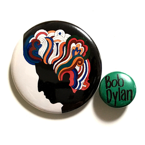 デカ缶バッジ 5.8cm 25mm 2個セット BOB DYLAN ボブディラン　Milton Glaser