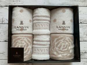 未使用★LANVIN COLLECTION/ランバン コレクション★フェイスタオル　2枚　ウォッシュタオル　2枚　4枚セット