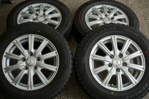 深溝８分～ダンロップWM02 195/65R15 WEDS JOKER 6J +53 PCD114.3 エスクァイア ノア VOXY ルミオン セレナ ランディ ラフェスタ*701nb