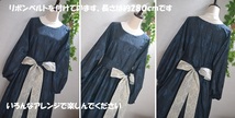 着物リメイク＊ハンドメイド＊大島紬＊ドロップショルダー＊バルーン袖＊ウエスト切り替え＊タックワンピース_画像9