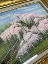 【1090】一柳富美　山高神代桜　額装　長期保管品_画像6