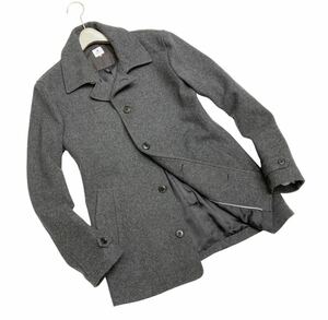 美品！￥37,400 ポールスミス【R.NEWBOLD】MELTON WOOL COAT メルトンウール ステンカラーコート チャコールグレー/L