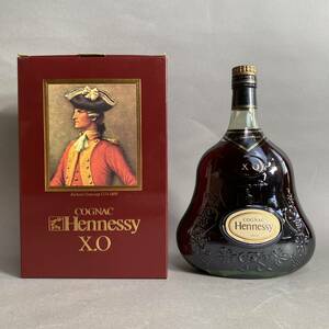 1円〜！ RS155 未開栓 Hennesy X.O COGNAC 金キャップ グリーンボトル 箱付き ヘネシー コニャック ブランデー 古酒 アルコール フランス