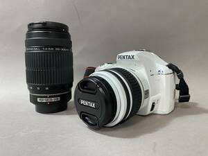 RS158 通電確認済 PENTAX K-X デジタル一眼レフカメラ 本体 レンズ2点 SR smc 1:3.5-5.6 18-55mm AL φ52mm 1:4-5.8 55-300mm ED φ58mm