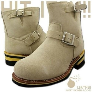  new goods free shipping! super popular * super-discount! original leather suede Short engineer boots 275cm