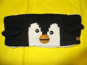 *Knitwits knitted witsu penguin head band neck warmer earmuffs animal ni8to2WAY hand made 