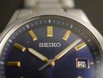 セイコー SEIKO ソーラー SOLAR 3針 デイト 純正ベルト V145-0BK0 男性用 メンズ 腕時計 W391 稼働品_画像3