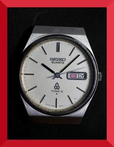 セイコー SEIKO タイプ TYPE2 クォーツ 3針 デイデイト 7546-8230 男性用 メンズ 腕時計 W213 稼働品